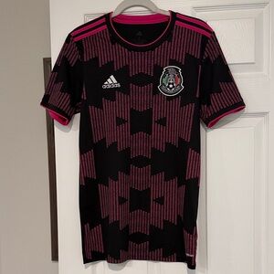 adidas Black and Pink Mexico Soccer Jersey